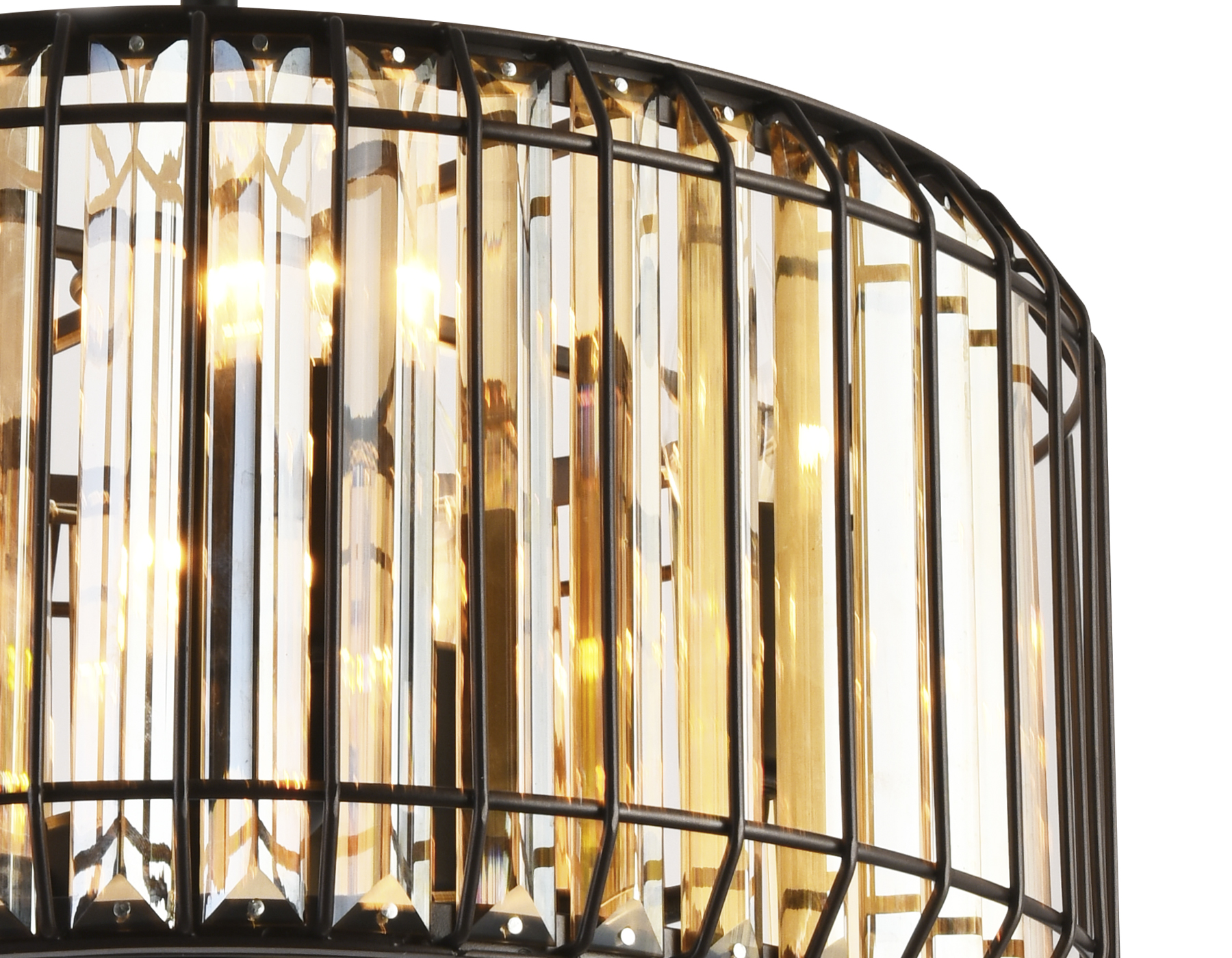 Подвесная люстра Ambrella с хрусталем TR5811  темный кофе/янтарь E14/5 max 40W D400*650